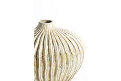 Vaas deco 35x21x30 cm LORITO keramiek olijf groen