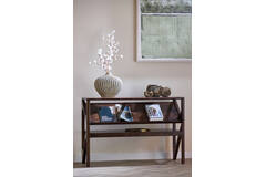 Vaas deco 35x21x30 cm LORITO keramiek olijf groen