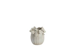Vase deco 26,5x25,5x26,5 cm LAVCI ceramics shiny light grey