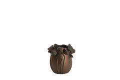 Vase deco 26,5x25,5x26,5 cm LAVCI ceramics matt dark brown