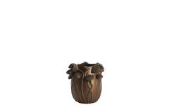 Vase deco 26,5x25,5x26,5 cm LAVCI ceramics matt dark brown