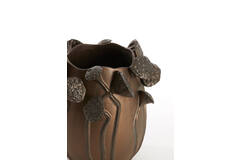 Vase deco 26,5x25,5x26,5 cm LAVCI ceramics matt dark brown
