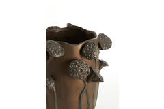 Vaas deco 27,5x25,5x35 cm LAVCI keramiek mat donker bruin