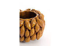 Vase deco 31x30,5x21,5 cm PALATIK ceramics cognac brown