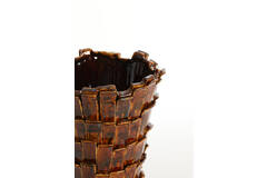 Vase deco 27,5x27x34 cm BANYA ceramics shiny dark brown