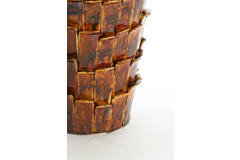 Vase deco 27,5x27x34 cm BANYA ceramics shiny dark brown