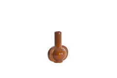 Vase deco 18,5x12,5x23,5 cm MELNIK ceramics cognac brown