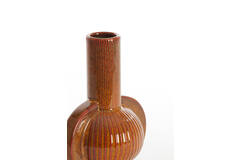 Vase deco 18,5x12,5x23,5 cm MELNIK ceramics cognac brown