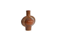Vaas deco 27,5x18,5x31 cm MELNIK keramiek cognac bruin