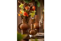 Vaas deco 27,5x18,5x31 cm MELNIK keramiek cognac bruin