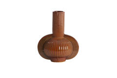 Vase deco 31,5x21,5x38,5 cm MELNIK ceramics cognac brown