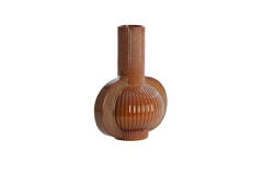 Vase deco 31,5x21,5x38,5 cm MELNIK ceramics cognac brown