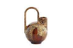 Vase deco 16x15,5x26 cm SERRES ceramics d brown+cream+orange