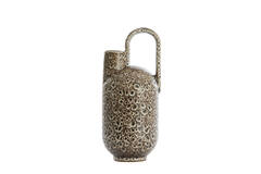 Vase deco 16,5x15,5x37 cm SERRES ceramics cream+black