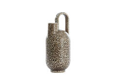Vase deco 16,5x15,5x37 cm SERRES ceramics cream+black