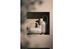 Vase deco 16,5x15,5x37 cm SERRES ceramics cream+black