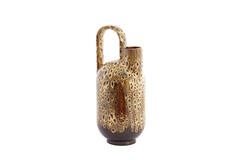 Vaas deco 16,5x15,5x37 cm SERRES keramiek dnkr brn+crèm+ornj
