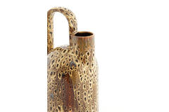 Vaas deco 16,5x15,5x37 cm SERRES keramiek dnkr brn+crèm+ornj