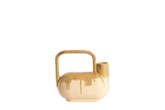 Vase deco 25x14x24 cm SERRES ceramics cream+olive green