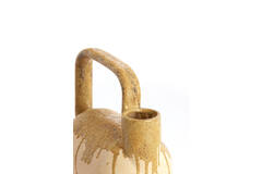 Vase deco 25x14x24 cm SERRES ceramics cream+olive green