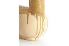 Vase deco 25x14x24 cm SERRES ceramics cream+olive green
