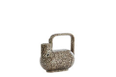 Vase deco 25x14x24 cm SERRES ceramics cream+black