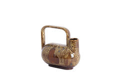 Vase deco 25x14x24 cm SERRES ceramics d brown+cream+orange