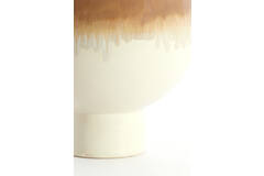 Vaas deco Ø28x38 cm ZELATA keramiek crème+taupe