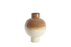Vaas deco Ø34x46 cm ZELATA keramiek crème+taupe