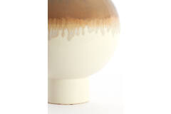 Vaas deco Ø34x46 cm ZELATA keramiek crème+taupe