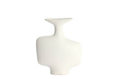 Vaas deco 30x10,5x36 cm TROVO keramiek wit