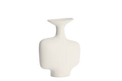 Vaas deco 30x10,5x36 cm TROVO keramiek wit