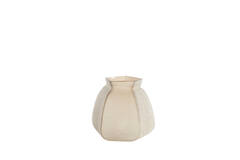 Vaas 26,5x25,5x27 cm VELIKO glas licht bruin