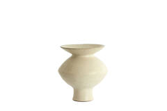 Vaas deco 25,5x25,5x29 cm AJUDA mat crème-zand