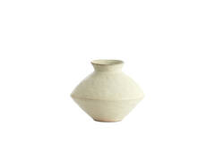 Vaas deco 30x30x23 cm BEATO mat crème-zand
