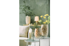 Vaas deco 23x19x35,5 cm AMIATA keramiek mat crème