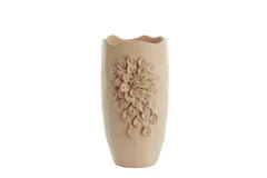 Vase deco 31,5x27x50 cm AMIATA ceramics matt cream