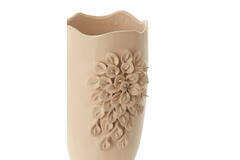 Vase deco 31,5x27x50 cm AMIATA ceramics matt cream