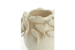 Vase deco 29x28,5x27 cm FISH ceramics cream