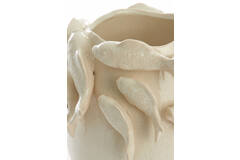 Vase deco 29x28,5x27 cm FISH ceramics cream