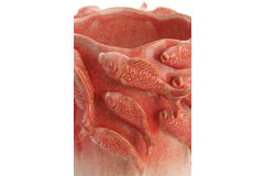 Vase deco 29x28x36,5 cm FISH ceramics coral+cream
