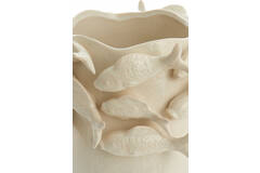 Vase deco 29x28x36,5 cm FISH ceramics cream