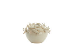 Vase deco Ø40x27 cm FISH ceramics cream
