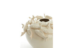 Vase deco Ø40x27 cm FISH ceramics cream