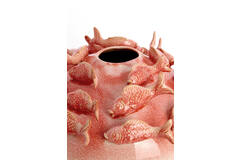 Vase deco Ø41,5x32 cm FISH ceramics coral+cream