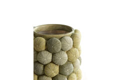 Vase deco Ø20,5x18 cm SEA URCHIN green+dark green