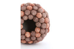Vase deco Ø40x23,5 cm SEA URCHIN coral red+burgundy
