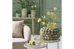 Vase deco Ø40x23,5 cm SEA URCHIN green+dark green