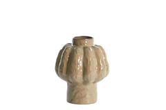 Vaas deco Ø21,5x25 cm ALIVERI keramiek taupe