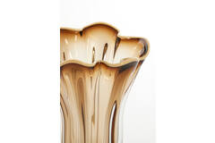 Vase Ø22x27 cm KAZUNO glass clear brown-grey+cream